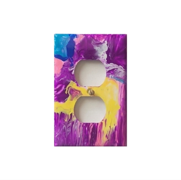 Hand Crafted Other - Hand Crafted Abstract Design Duplex Outlet Wall Plate